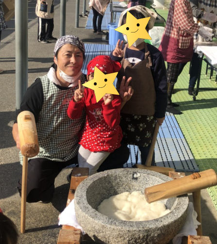 田村さん餅つき